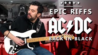 EPIC RIFFS BACK IN BLACK de ACDC | Tutorial de guitarra y tablatura | Marcos García