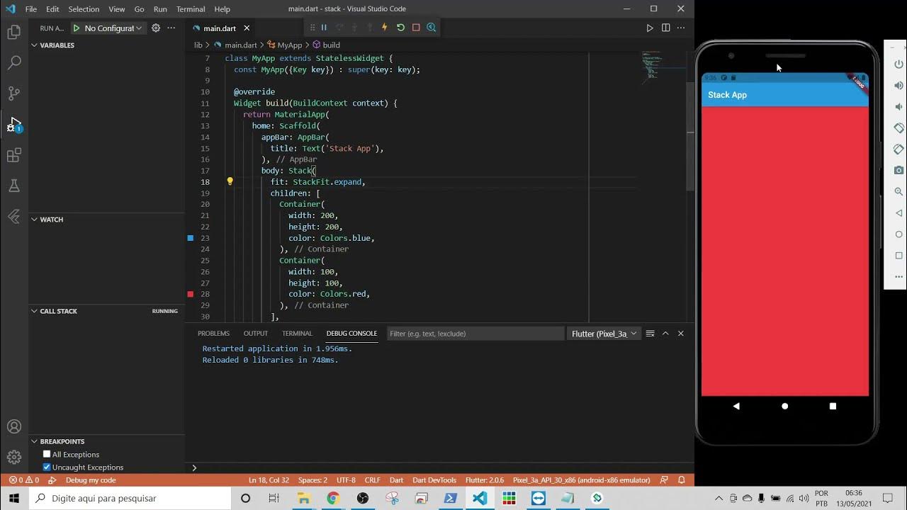 Como usar o STACK em Layout no Flutter - Aula 5 - Stack - YouTube