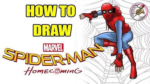 How to draw Spider-man homecoming step by step narrated drawing tutorial