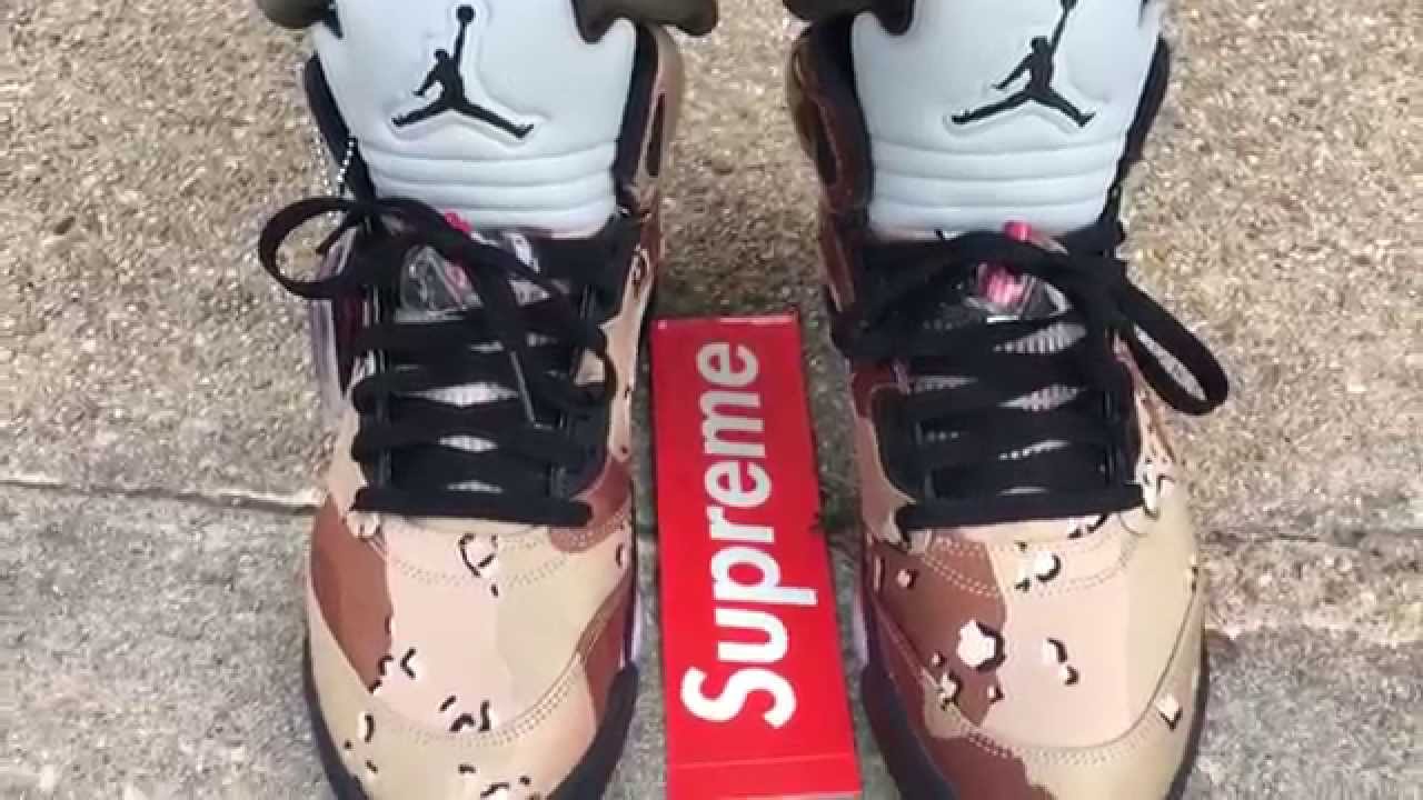 Air Jordan 5 Retro Supreme Desert Camo