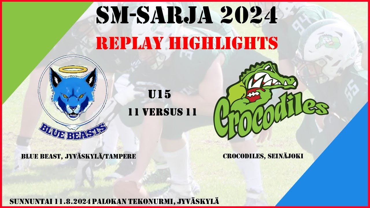 U15 Replay highlights Blue Beasts VS Crocodiles 11.8.2024 (livestream)