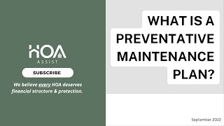 What's a Preventative Maintenance Plan?!?