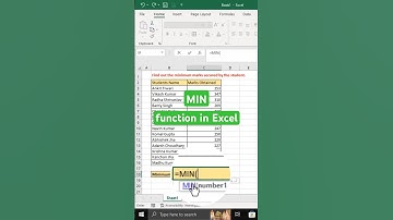 How to use Min function in Microsoft Excel