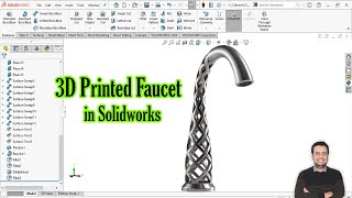 3D metal printed faucet in solidworks