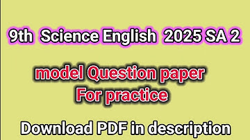 9th Science English medium sa2 question paper 2025.9th science sa2 question paper @learneasilyhub