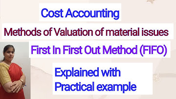 Cost Accounting - Methods of valuation of Material issues| FIFO| Practical example| For B.COM,BBM