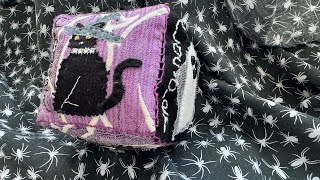 Hand Embroidered Cube From Wonky Slow Stitched Panels