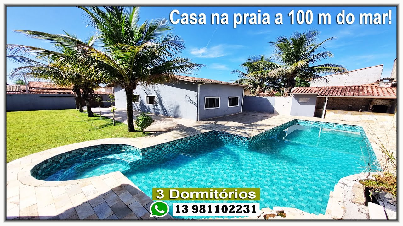 🏠 Casa magnífica na praia a 100 m do mar com terrenão preço excelente!