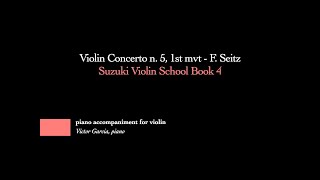 2. Violin Concerto n. 5, 1st movement - F. Seitz // SUZUKI VIOLIN BOOK 4 [PIANO ACCOMPANIMENT]
