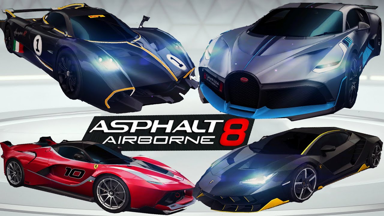 Asphalt 8 Airborne - All Cars - 4K (Class S,A,B,C,D) - Youtube