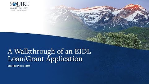 A Walkthrough of the EIDL Loan/Grant Application V2