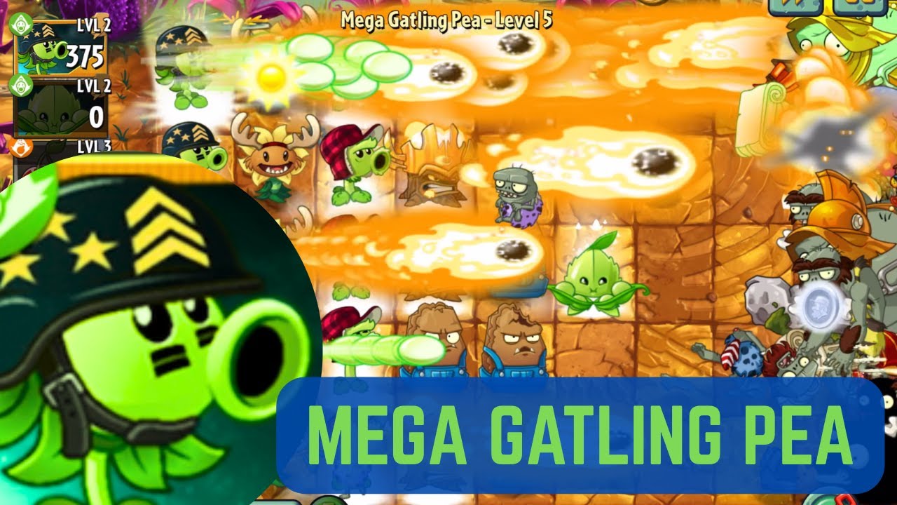 PvZ2 Plant of the Week: MEGA GATLING PEA - Zombies Are Shocked!! 😱 ...