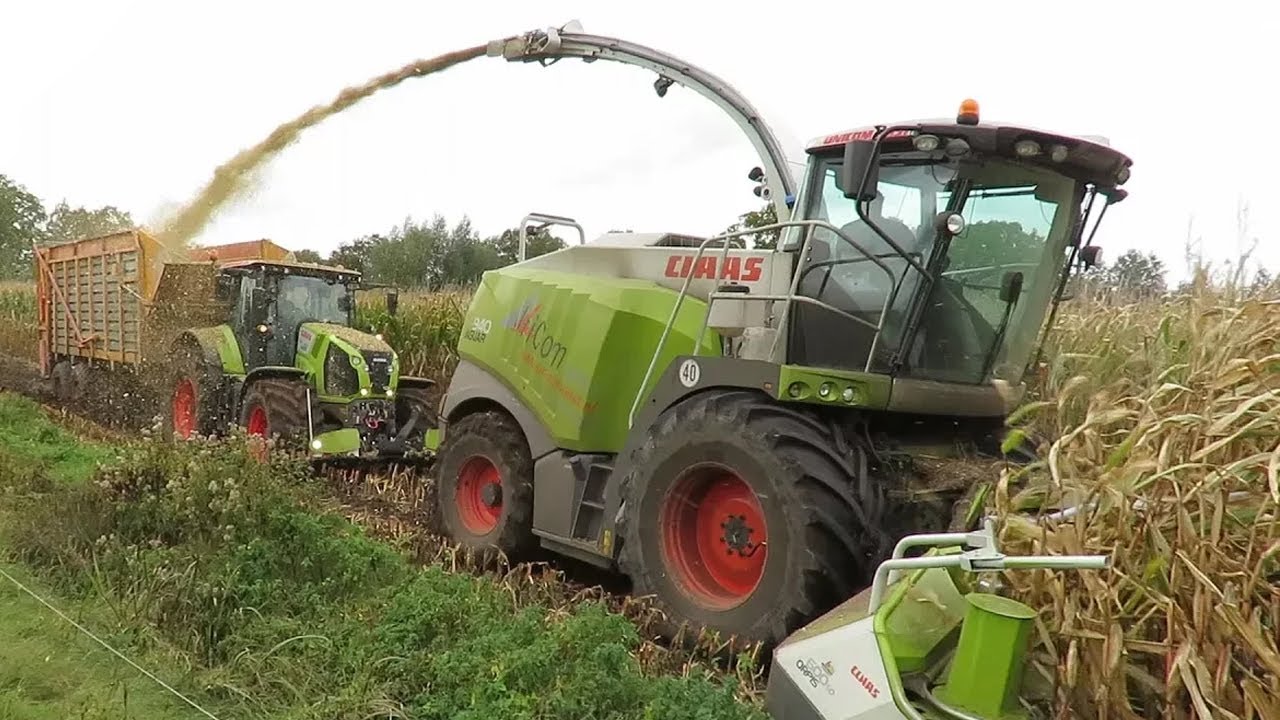Mais Silage In The Mud | Claas Jaguar 940 + Axion 870 | UniCom Oost B.V. | 2017