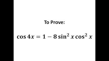 Prove cos 4x = 1 - 8 sin^2 x cos^2 x