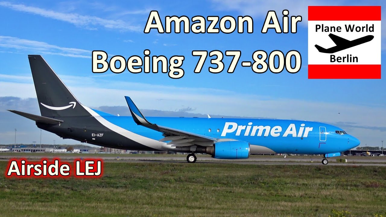 Amazon Air Boeing 737-800 *EI-AZF* airside takeoff at Leipzig Halle Airport  - YouTube