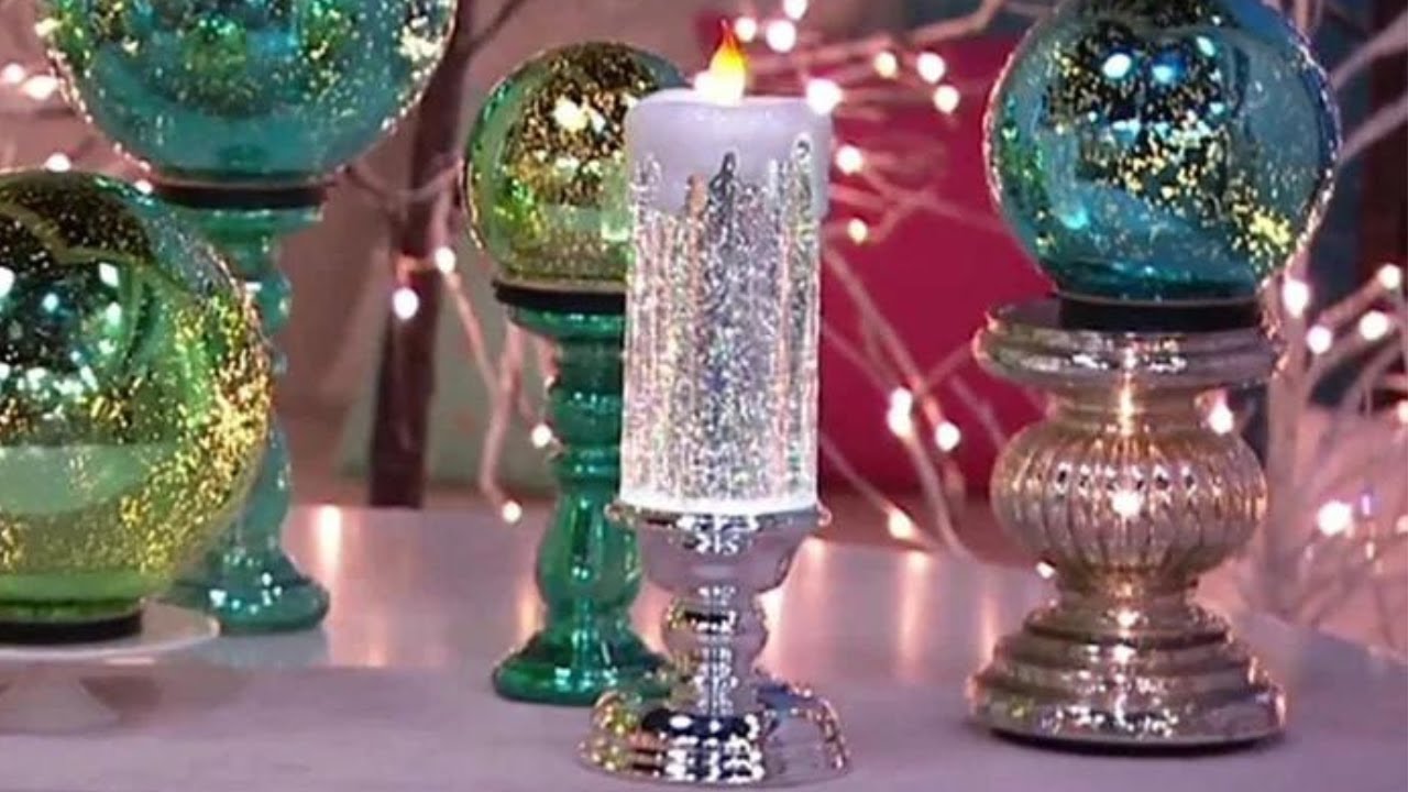 LED Christmas Candles With Pedestal YouTube