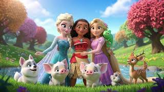 Elsa Moana Rapunzel Together We Shine