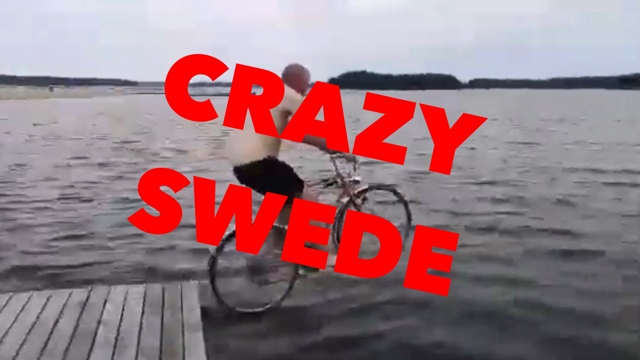 Bike jump into water. CRAZY SWEDE shorts YouTube