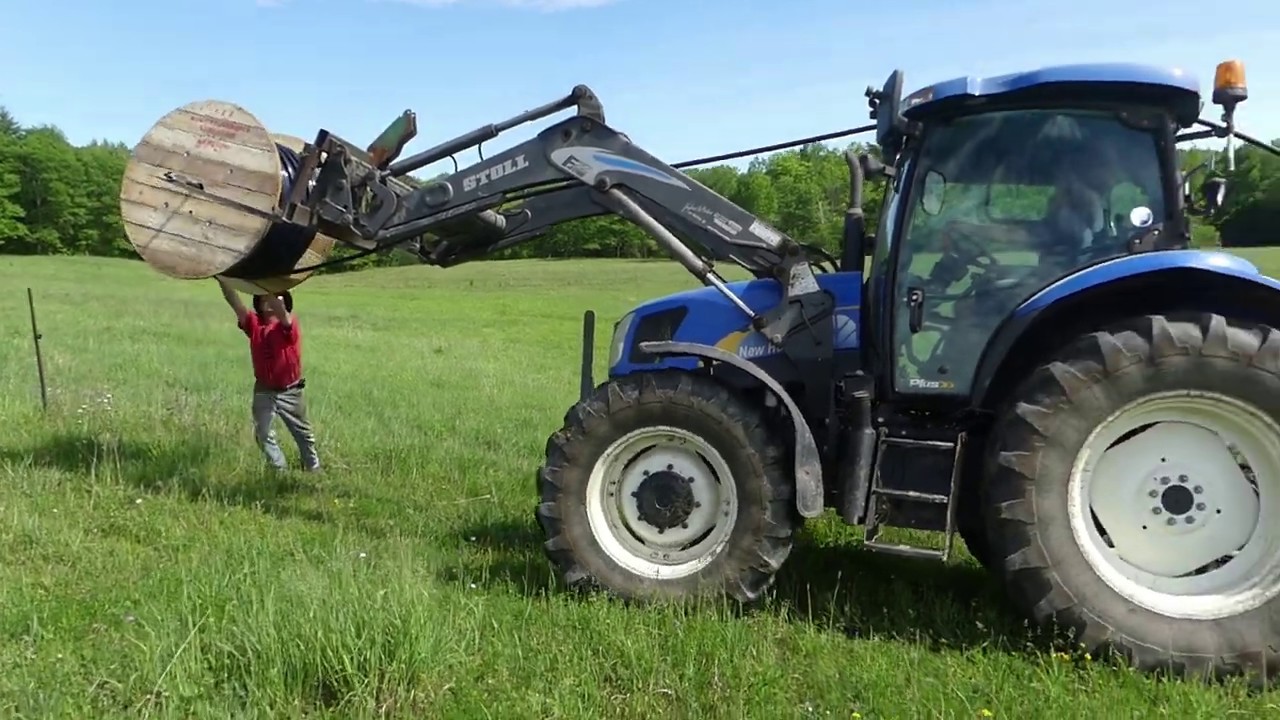Installing water line for strip grazing