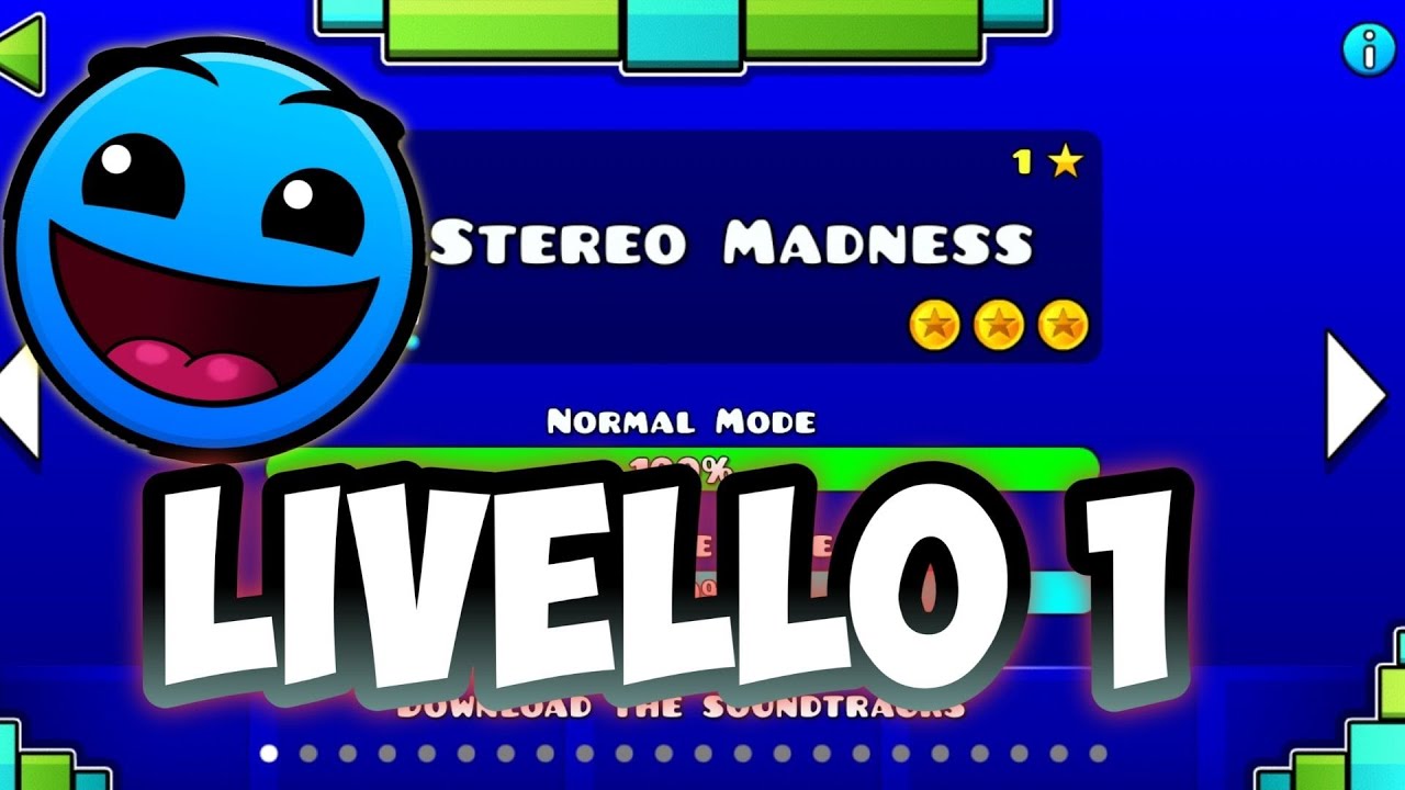 Gameplay Geometry Dash - Livello 1 - Stereo Madness - YouTube