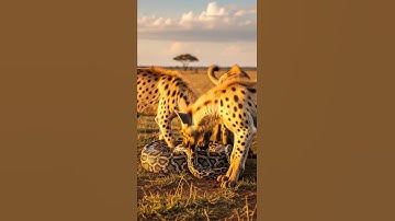 What will the hyena find inside the python’s secret lair #wildlife #nature #python