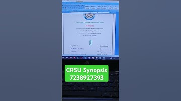 CRSU M. Ed Synopsis |#dissertation #synopsis #academicwriting #shorts