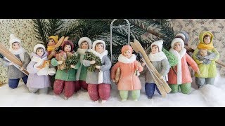 Ёлочные игрушки из ваты Вероники Подгорной, Spuncotton ornaments by Veronika Podgornaya