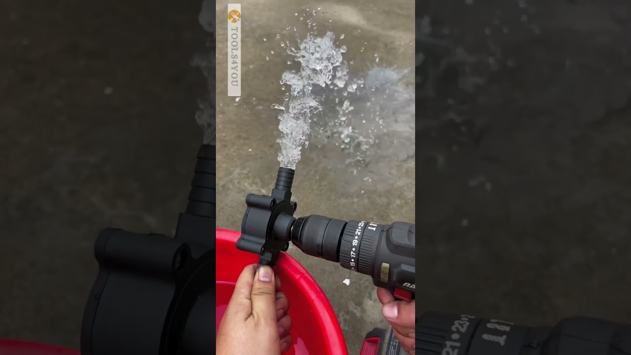 electric drill used as water pump