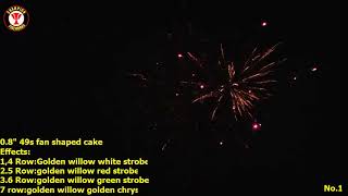 0.8'' 49 shot fan cake fireworks