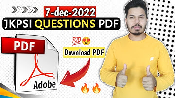 Jkpsi (07-dec-2022) Questions paper - Download pdf | jkssb online tutorial