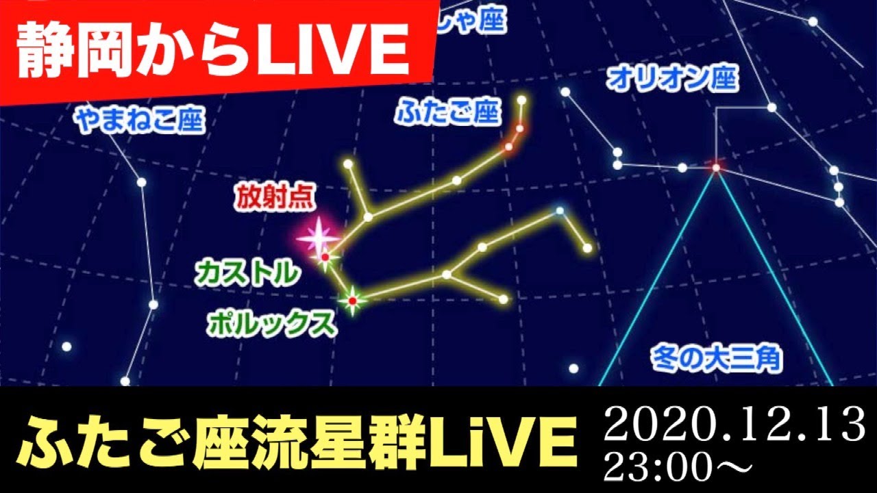 終了 ふたご座流星群live 静岡県裾野市 Gemini Meteor Shower Youtube