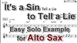 It's a Sin to Tell a Lie - Easy Solo Example for Alto Sax