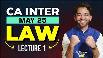 CA Inter Law Regular batch Demo Lecture 1 for May