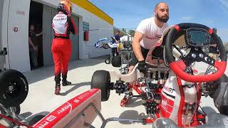 Circuit La Conca, tires change pitstop, WSK Open Series, Zoe Florescu Potolea, KZ2 official test day