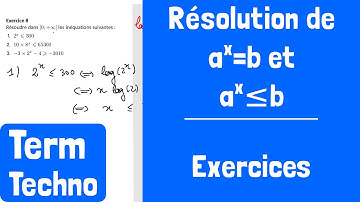 Exercices : Équations et inéquations a^x=b ou a^x≤b (logarithme décimal)