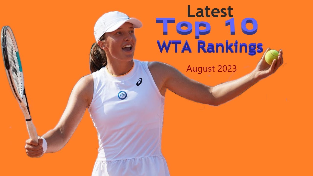 Latest Top 10 WTA Rankings 8th August 2023.