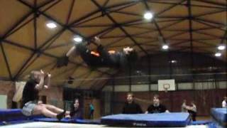 Wurfsalto 3/4 rückwärts - Unisport Trampolinspringen