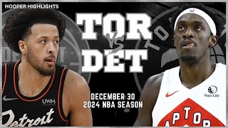 Toronto Raptors vs Detroit Pistons Full Game Highlights | Dec 30 | 2024 NBA Season