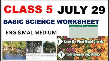 CLASS 5 BASIC SCIENCE WORKSHEET/JULY 29/THURSDAY 2021/KNOW THE PLANT WORLD CLOSELY/ENG AND MAL2021