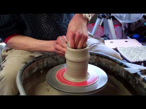 Video thumbnail for Ingleton Pottery closing a pot entirely by collaring to form an enclosed form on the wheel