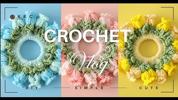 #42 Hướng dẫn móc cột tóc scrunchies tặng bạn gái| Crochet Scrunchies | HANDMADEWITHLAINE #trending