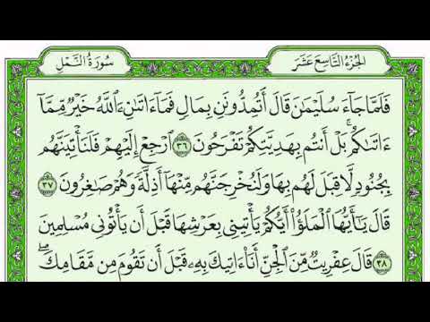 سورة النمل كاملة مع القراءة من المصحف الشريف للقارئ ادريس ابكر جودة عالية نسخ جديدة
