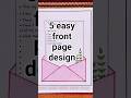 5 easy front page design for school projects and idea note journals |Asthetic Girl #shorts #howto