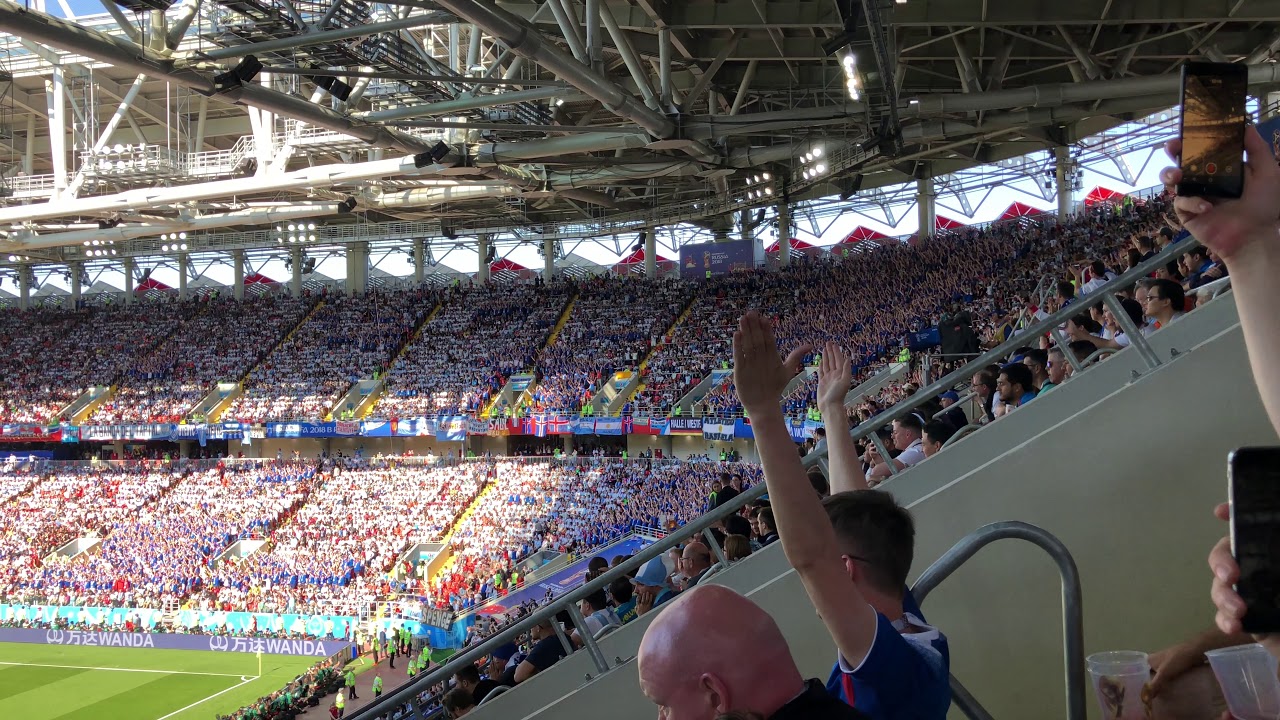 ICELAND FANS / ISLAND FANS FIFA WORLD CUP Russia 2018 HUH / HUH Fan Chant 4K