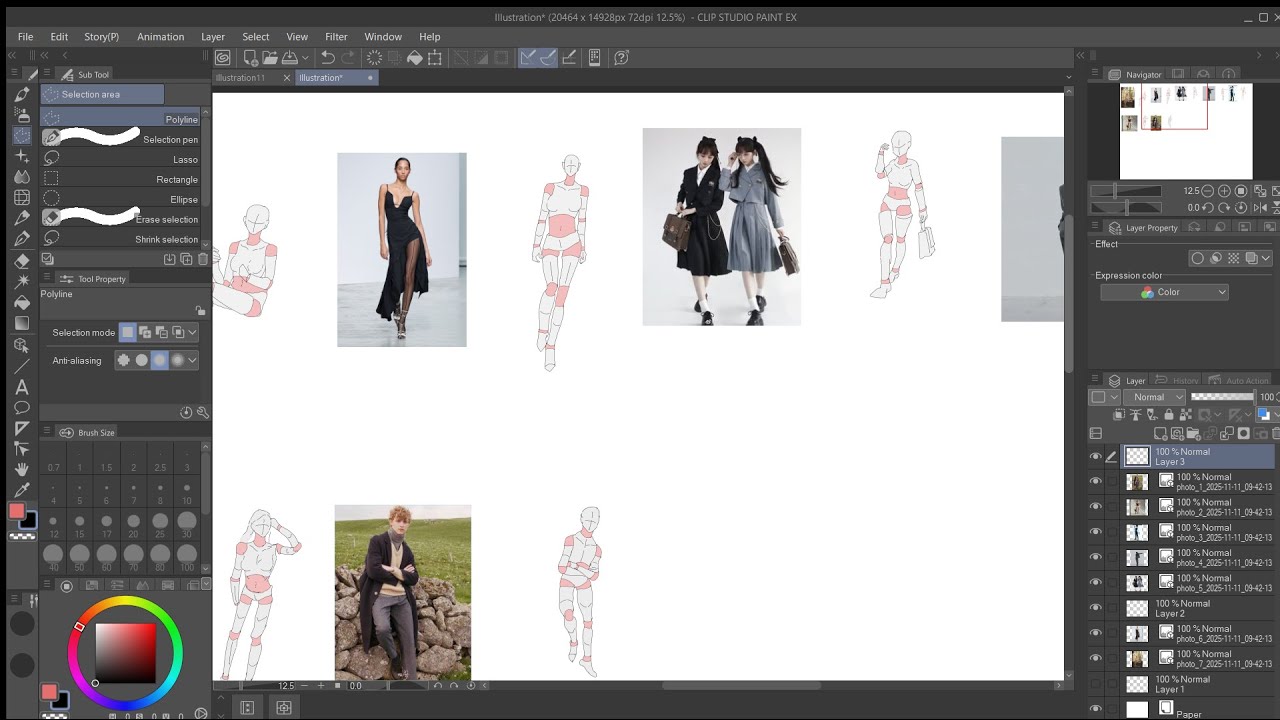 How to draw a girl body in school uniform
