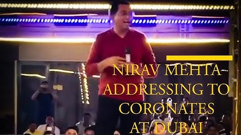 Mr Nirav Mehta addressing to all coronates in IT 2023. #coronaremedies #dubai