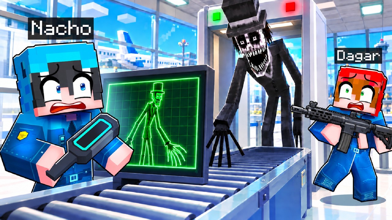 Somos GUARDIAS de SEGURIDAD en el AEROPUERTO de Minecraft...