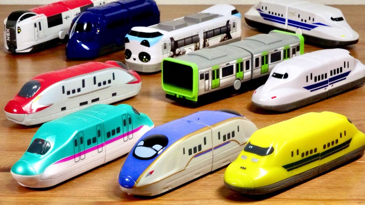 プラレール 300系 ドクターイエロー はやぶさ MAX つばさ 新幹線 Shinkansen and trains racing through the water! 10 types of