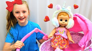 Polina Playing With Baby Doll And More Kids Videos