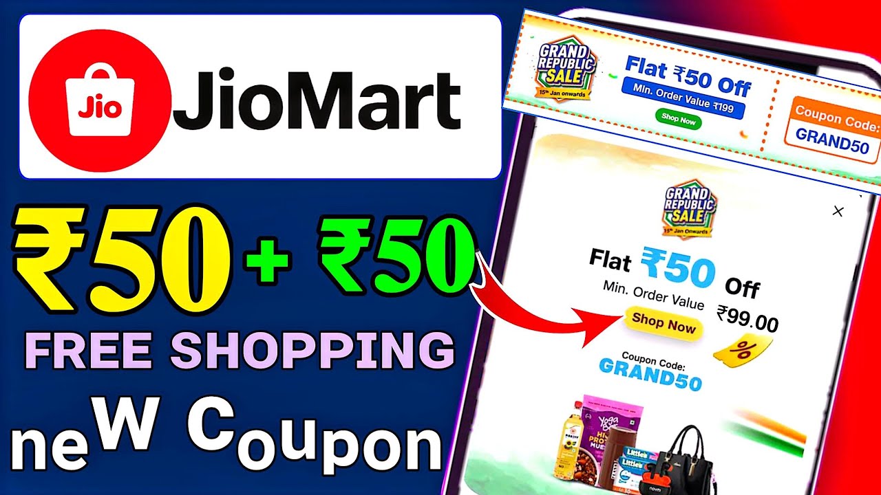 Jiomart New coupon code today 🔥 Jiomart ₹100 off coupon today | JioMart ₹50 free shopping Coupon
